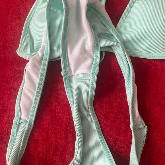 Mint Green Ribbed Bikini Set - Picture 3 of 6